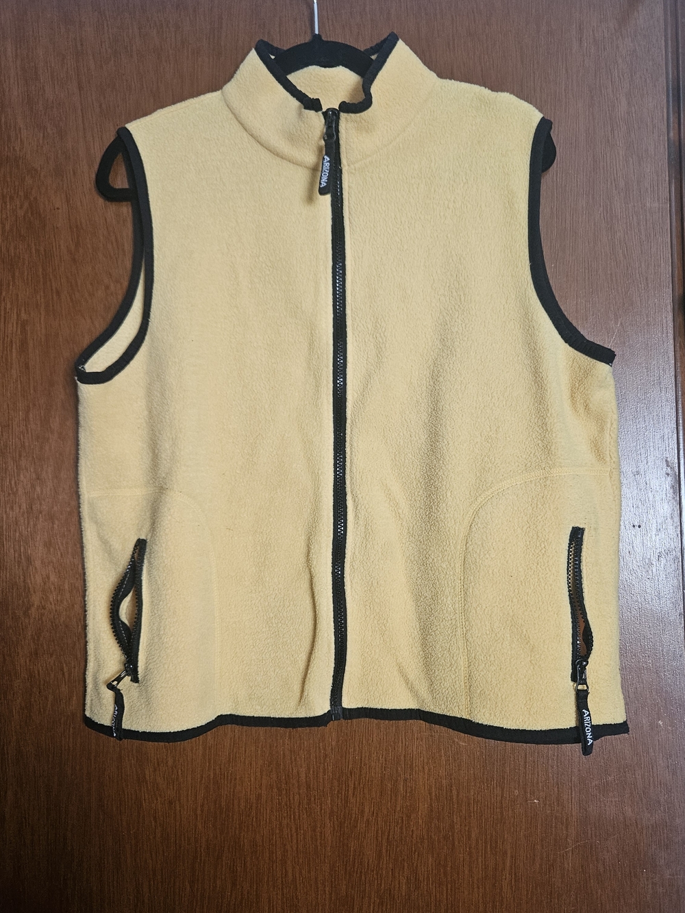 Arizona Jean Company Yellow Fleece Vest with Black Trim